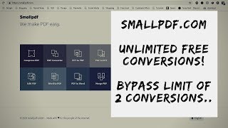 Smallpdfcom  Unlimited Free Conversions  How to Bypass Limit of 2 Conversions [upl. by Harihs258]