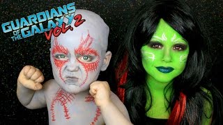 Guardians of the Galaxy Vol 2 Gamora and Drax Makeup Tutorial [upl. by Noicpecnoc]