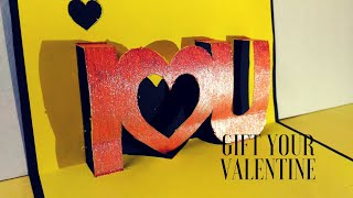 I Love You Card for Valentines Day Crafts  Pop up Greeting Card Ideas  InnoVatioNizer greetings [upl. by Gnni]