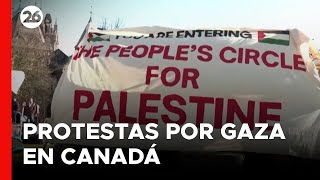 CANADÁ  Instalan un campamento en la Universidad de Toronto [upl. by Ettenej]