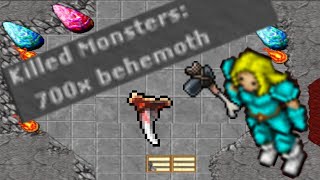 How long does it take to kill 700 Behemoths Tibia knight hunt guide [upl. by Atirehs319]