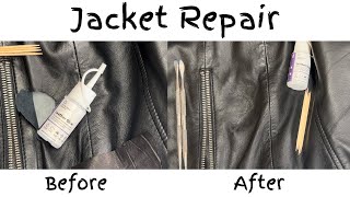 How To Repair a Tear In a Leather Jacket Leather Car Seat Leather Sofa Couch Leather Handbag [upl. by Kieryt]