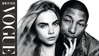 Pharrell Williams and Cara Delevingne get Happy on Set  All Access Vogue  British Vogue [upl. by Philipp]