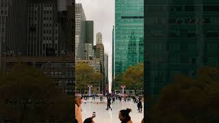 DECEMBER IN MANHATTAN Ice Skating Ring at Bryant Park in New York City NY USA 2022 shorts 4k [upl. by Merrielle275]