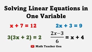 Solving Linear Equations in One Variable  Grade 7 Math MathTeacherGon [upl. by Marj]