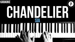 Sia  Chandelier Karaoke SLOWER Acoustic Piano Instrumental Cover Lyrics [upl. by Saddler469]