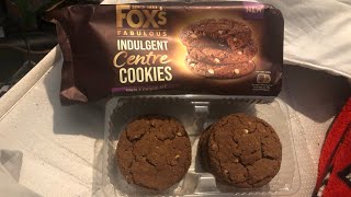 FOX’s Fabulous Indulgent Centre Cookies Triple Chocolate Review [upl. by Ybur54]