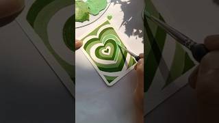 Cute and aesthetic heart art 💚 aesthetic shorts diy art tutorial [upl. by Jerrie43]