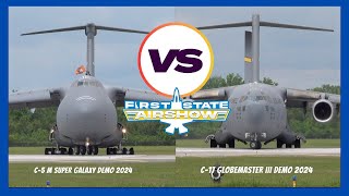 Awesome C5M Super Galaxy vs C17 Demo at Dover Airshow 2024  Stunning PhotoPass and Maneuvers [upl. by Jun189]