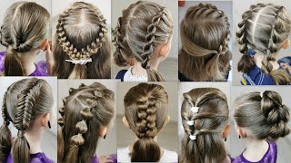 10 easy hairstyles for short hair Very cute and nice hairstyles [upl. by Adniroc293]