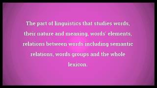 Lexicology Meaning [upl. by Earased]