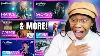 AMERICAN REACTS TO EUROVISION 2024 SONG FOR THE FIRST TIME 🥹 GERMANY LATVIA FRANCE amp 9 MORE [upl. by Eigroeg]