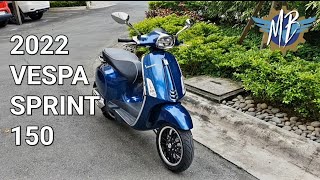 Vespa  2022 Sprint 150 Blue Estroverso [upl. by Ayotal659]