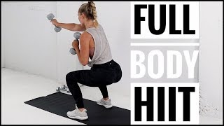 NO REPEAT WORKOUT  Full body HIIT Workout with Weights [upl. by Olenta]