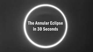 The Annular Eclipse in 30 Seconds [upl. by Ahsitneuq]