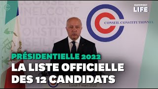 Présidentielle 2022 voici la liste officielle des 12 candidats à lElysée [upl. by Oiluig]