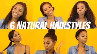 6 EASY Hairstyles for Straight or Blown Out NATURAL Hair [upl. by Varick]