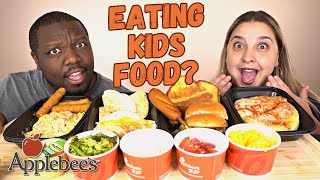 Eating The ENTIRE APPLEBEES KIDS MENU Food Review [upl. by Norval560]