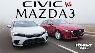 2024 Honda Civic vs Mazda3  Best Car for 30000 [upl. by Nel70]