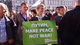 Thousands protest in Moscow against Russias role in Ukraine [upl. by Avle141]