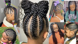 Latest Grown up Baby Girl Cornrow Hairstyles 💞 For Back To School Black kids Hairstyles 🔥😱🥰 [upl. by Xavler]