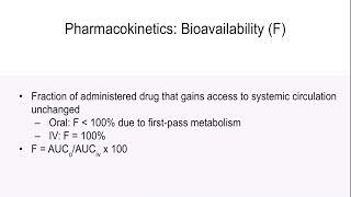 PharmacokineticsBioavailabilityVolume of Distribution  Clearance Dose Calculation [upl. by Leiuqese]