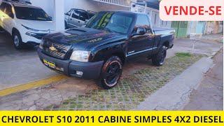 VENDESECHEVROLET S10 20112011 DIESEL 4X2 CABINE SIMPLES COMPLETA ACEITA TROCA S10CABINESIMPLES [upl. by Aerdnwahs]