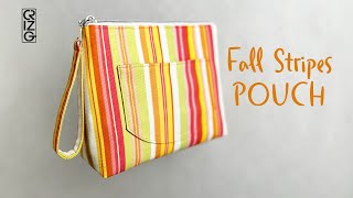 Matching Fall Color Stripes Pouch for my Shoulder Hobo Bag DIY [upl. by Trellas388]