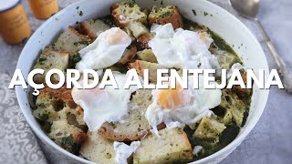 Receita fácil de Açorda Alentejana  Food From Portugal [upl. by Nimar]