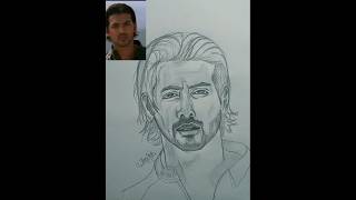 John Abraham Dhoom Movie Seen Face Drawing With Loomis Method  Shorts [upl. by Chace]