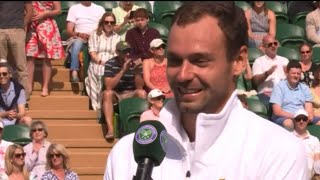 Roman Safiullin interview after defeating Denis Shapovalov in the round of 16 at Wimbledon 2023 [upl. by Ignace]