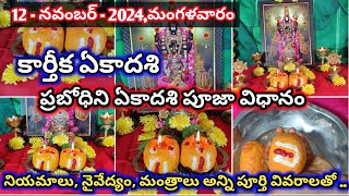 karthika ekadasi pooja vidhanam  prabodhiniekadasi pooja  ekadasi niyamalu karthikaekadasipooja [upl. by Noyes]