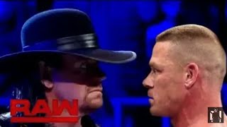 Undertaker makes his shocking returns and attacks John Cena Raw March 26  2018 [upl. by Odlavso138]