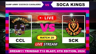 Samp Army Cocrico Cavaliers vs Soca Kings T10 Live Cricket  English Commentary [upl. by Ku]