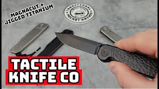 Tactile Knife Co  Magnacut Jigged Titanium and made in the USA [upl. by Stichter]