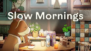 Slow Mornings ☕️ jazzy lofi beats  chill instrumental mix [upl. by Zasuwa]