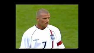 David Beckham FreeKick v Greece September 2001  BBC Commentary [upl. by Ahsitauq333]