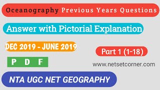 Oceanography Previous Years Questions  Part 1 118  Geography  NTA UGC NET [upl. by Damara]