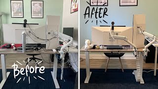 Say Goodbye to Tangled Wires Transforming My Wifes Standing Desk [upl. by Enyrb]