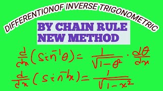 Derivative of inverse trigonometric function by chain rule  Lecture4  satyamjyoti [upl. by Arakal700]