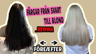 FÄRGA FRÅN SVART TILL BLOND HEMMA [upl. by Layap]