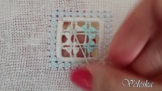 Hardanger fillings Partial Greek cross and Doves eye tutorial [upl. by Rosenzweig]