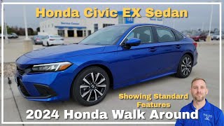 2024 Honda Civic EX Sedan Walkaround Standard Features [upl. by Martinson]