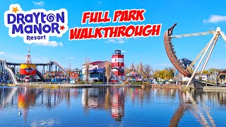 Drayton Manor Resort A Full Walkthrough of one of the UKs Top Theme Park April 2023 4K [upl. by Odraude703]