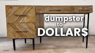 Dumpster to Dollars  Flipping a Trash Picked Desk [upl. by Anahahs]