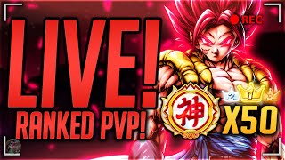 ULTRA SHALLET INCOMING VEGITO PLAT EQUIPMENT 50x GOD RANKED PvP PLAYER Dragon Ball Legends [upl. by Aicala458]