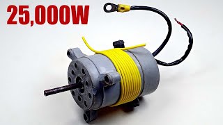 Make 220v Powerful Electric Generator 25KW from Coper240 Wire Using Magnet and AC bulb idea [upl. by Inneg953]