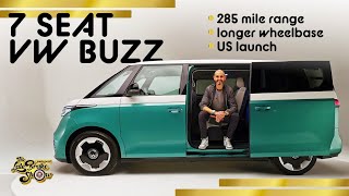 VW ID Buzz 7seater LWB Long Range EV MPV  FIRST LOOK [upl. by Ytte]