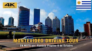 🇺🇾 MONTEVIDEO DRIVING TOUR en moto  Rambla  Propios  Av 8 de Octubre  DRIVING TOUR 2024  4K [upl. by Latham]