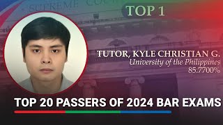 Top 20 of 3962 passers of 2024 Bar Exams named  ABSCBN News [upl. by Batty]